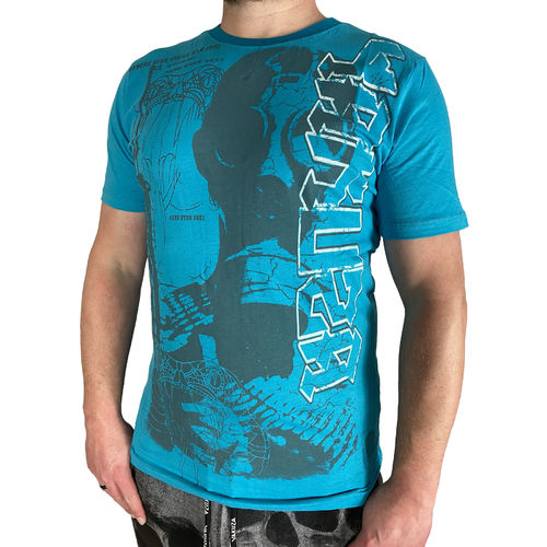YAKUZA - Herren T-Shirt TSB 121 "Yakuza War Zone" capri breeze (blau)