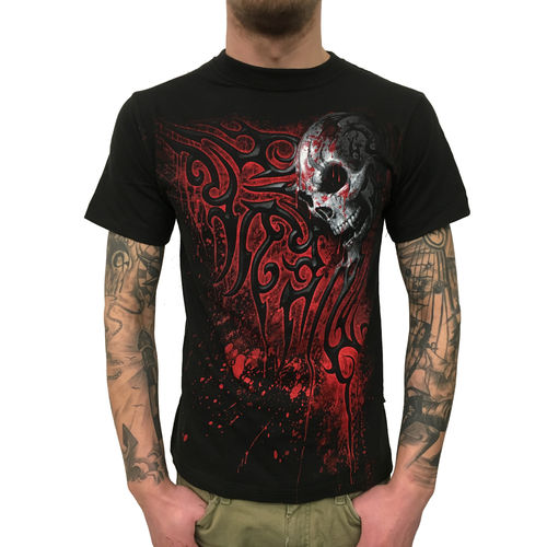 SPIRAL - Death Blood - Herren T-Shirt (Gothic Skull Mens Shirt) schwarz