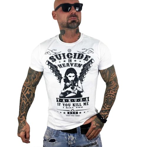 YAKUZA - Herren T-Shirt TSB 9051 "Suicide In Heaven" white (weiß)