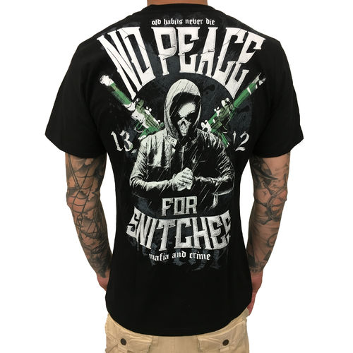 MAFIA & CRIME - Herren T-Shirt MC 515217 "No Peace" black (schwarz)