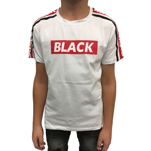 SQUARED & CUBED - Kinder T-Shirt P-66 "Black" weiß