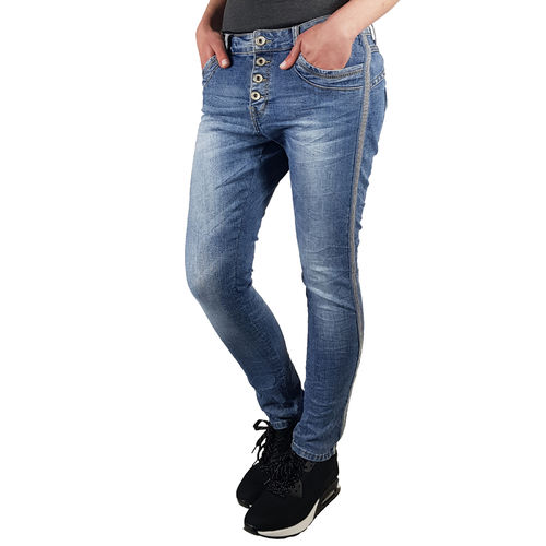 JEWELLY - Damen Baggy Style Jeans L8029 blue (blau)