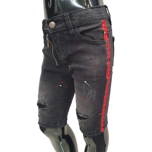SQUARED & CUBED - Kinder Jeans Shorts SN814 black (schwarz)