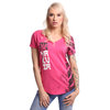 YAKUZA - Damen Dye V-Neck T-Shirt GSB 18135 "Lighting Skull" rose red (rosa)