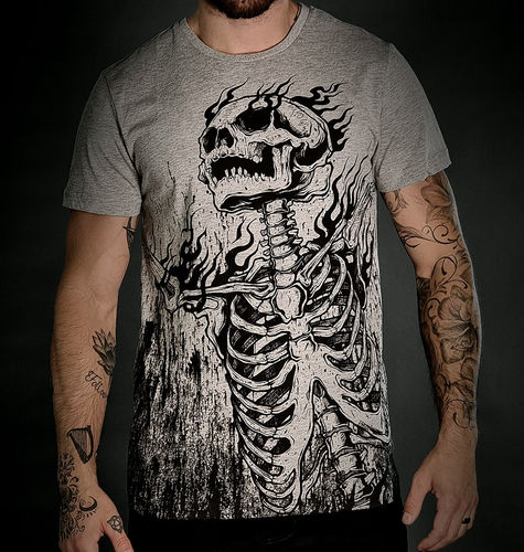 HYRAW - Herren T-Shirt "Burning" grey (grau)