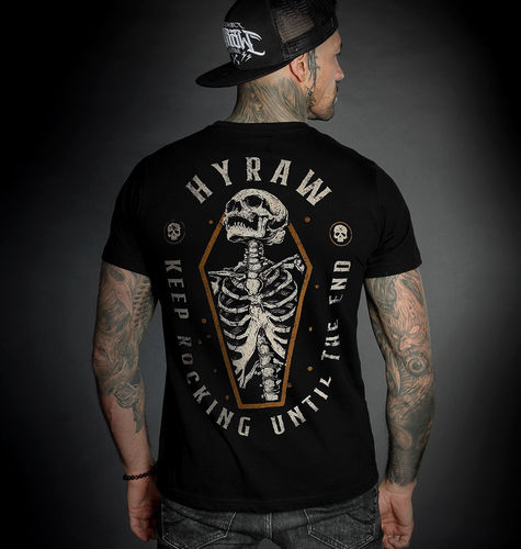 HYRAW - Herren T-Shirt "Keep Rocking" black (schwarz)