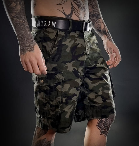 HYRAW - Herren Cargo Shorts "Army" camouflage (tarn)