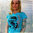 YAKUZA - Damen T-Shirt GSB 312 "Gas Mask" scuba blue (blau)
