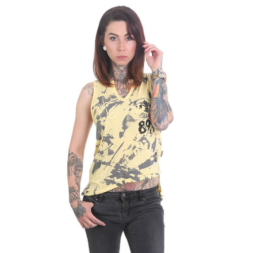 YAKUZA - Damen Tank Top Shirt GSB 12116 "Scratched" pale banana (gelb)