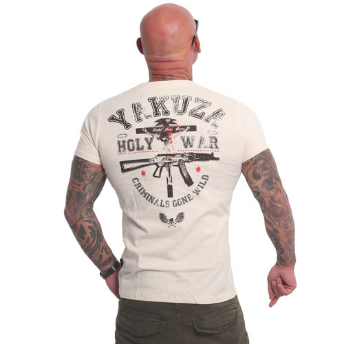 YAKUZA - Herren T-Shirt TSB 90028 "Holy War" whitecap gray (beige)
