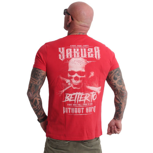 YAKUZA - Herren T-Shirt TSB 21030 "Without Hope" ribbon red (rot)