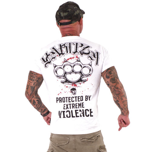YAKUZA - Herren T-Shirt TSB 21055 "Violence" white (weiß)